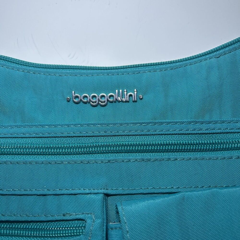 Baggallini Crossbody Bag Women's Medium Teal Green Nylon Travel Zip Pockets NWOT - Picture 6 of 7
